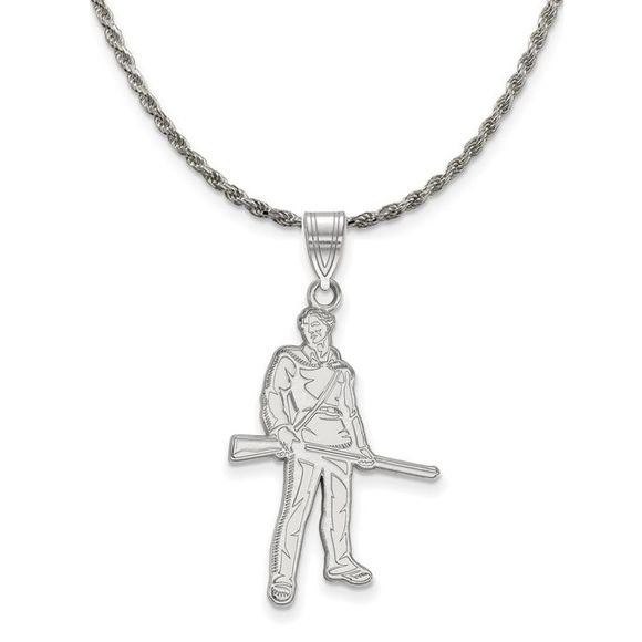 Sterling Silver West Virginia U. Large Pendant Necklace -...